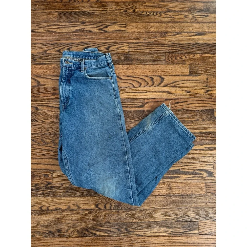 Vintage Carhartt Insulated Flannel Lined Workwear Denim Jeans Pants 36 X 34 - Picture 7 of 8